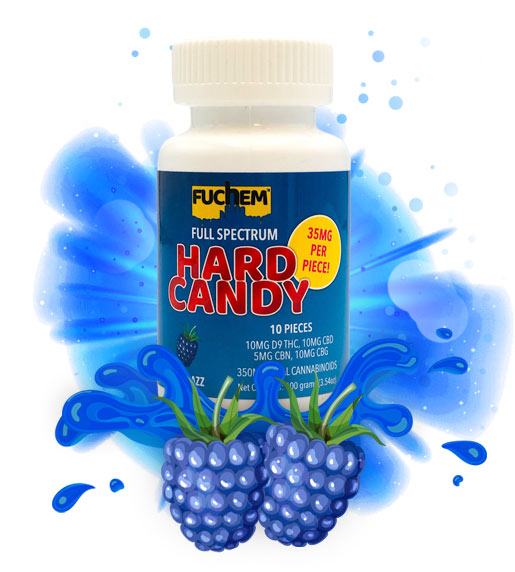 Fuchem Delta 9 Full Spectrum Alternative Cannabinoids Hard Candy Blue Razz 2