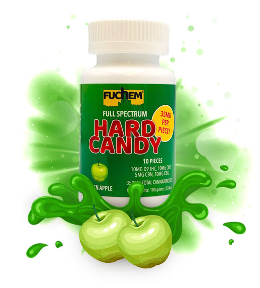 Fuchem Delta 9 Full Spectrum Alternative Cannabinoids Hard Candy Green Apple 2